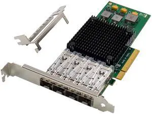 C&N 10Gb PCI-e 3.0 X8 NIC Network Card,Quad- SFP+ Port, with Broadcom BCM57840 Controller, PCI Express Ethernet LAN Adapter Support Windows Server/Linux/VMware
