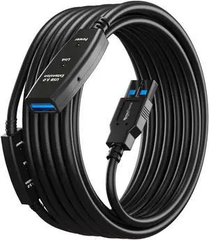 USB 3.0 Extension Cable 16FT Type A Male to Female Active Extender Cord with 1 Extension Chipsets Signal Booster, for Webcam, USB Hub, Playstation, Printer, Camera