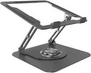 Ultra-Stable Swivel Laptop Stand for Desk, 300% Larger Base Stability, Military-Grade Aluminum, Anti-Loosening Structure, CNC Technology of Height Adjustable Laptop Stand, Suitable for 10"-16" (Black