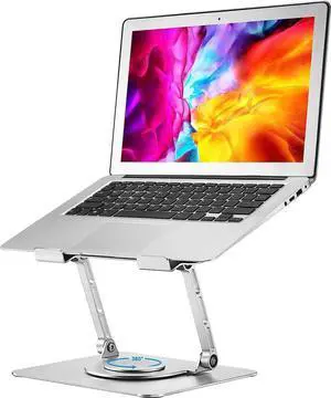 Laptop Stand with 360-Degree Rotation, Adjustable Laptop Riser for Desk Portable, Foldable Computer Holder for MacBook Air Pro, Dell, HP and Laptops(10-16'')