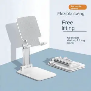 Cell Phone Stand, Angle Height Adjustable Phone Stand for Desk, Foldable Cell Phone Holder, Cradle, Dock, Tablet Stand, Case Friendly Compatible with All 4-12.9Inches Phone/iPad/Kindle/Tablet,T9 Whit