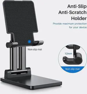 Cell Phone Holder, Adjustable Desktop Cell Phone Stand Cradle Dock Compatible Tablet StandiPhone Stand ipad Foldable Phone Stand for Desk Thick Case Phone 4-12.9'' iPhone 13,iPad,Tablet, Kindle