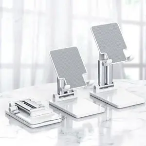 Cell Phone Stand for Desk, Angle Height Adjustable Cell Phone Holder on Home and Office, Mobile Phone Stand Cradle Compatible with iPhone 13 MAX/12 pro/11 Max 8 7 X XR XS/Samsung Galaxy/Switch, White