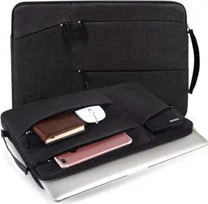 WIWU Laptop Sleeve For 11-12.1 Inch Lpatop Notebook Macbook Air/ Macbook Pro/ Retina Display, 360° Protective Chromebook Tablet Case With Handle And Accessory Storage, Drop-proof (11-12.1 Inch, Black)