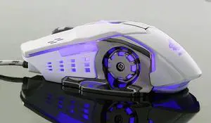 Wired Gaming Mouse, 4000 DPI Metal Base Gaming Mouse Mice for PC Laptop Cuomputer Macbook Gamer White