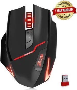 Zelotes F-18 Wired/Wireless Gaming Mouse,3200DPI Computer Gaming Mouse, 7 Breathing Led Light, 6 Adjustable DPI, Wired Mouse for Laptop/PC/Notebook