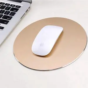 Computer Game Mouse Pad 8.66"Round Smooth Gaming Aluminium Mouse Pad Fast and Accurate Control with Non-slip Rubber Base for PC Computer Laptop