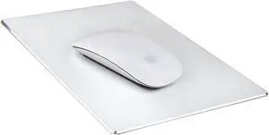 Mouse Pad Rectangle Aluminum Alloy Gaming Mouse Pads Non-Slip PU Base Micro Sand Blasting Aluminum Surface Nice Smooth Top Sleek and Very Easy to Clean for Computer Laptop,8.66"x7.08"x0.08"