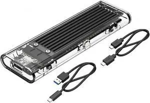 NVME SSD Enclosure, M.2 NVME to USB C USB 3.1 Adapter with Case, Tool-Free USB3.1 Type-C Gen2 10Gbps to M.2 SSD Enclosure, Fit for 2230/2242/2260/2280 PCIe NVMe M-Key SSD -Black