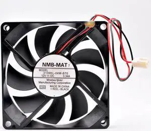 3106KL-04W-B70 8cm 80mm fan 80x80x15mm DC12V 0.34A 4200rpm 2 wires 2pin double ball bearings large air volume cooling fan
