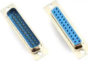 1 Pair 25 Pin D-SUB DB25 Pin Male Female Solder Type Welding Connector Female with male connector
