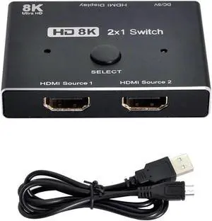 HDMI-compatible Converter 8K@60hz Compatible 2.1 Switch 2-IN-1-OUT UHD Hub Support HDCP SST Extended 4K@60hz