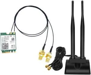 AX200NGW WiFi Card with 6DB SMA Antenna 3000Mbps WiFi 6 M.2 NGFF Bluetooth 5.1 2.4G/5G