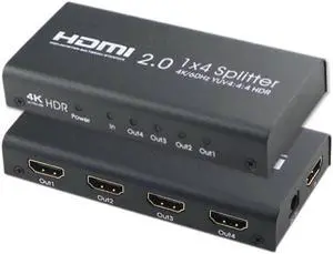 HDMI 2.0 Splitter 4 Way 4K@60Hz YUV 4:4:4 HDR 1 In 4 Out HDMI Distribution Switcher For Xbox One PS4 Blu-ray Player HDTV HDMI 2.0 Splitter 4 Way 4K@60Hz YUV 4:4:4 HDR 1 In 4 Out HDMI Distribution Switcher For Xbox One PS4 Blu-ray Player HDTV