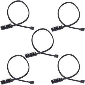 4-Port PC PWM Cooling Fan Hub Cooling 4Pin Fan Splitter Cable 1 Female to 4 Male Compatible with 4pin PMW Fan Connector 2021