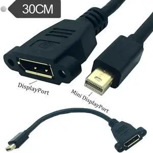 Cable Mini DisplayPort to DP Female Video Adapter Thunderbolt with Socket Panel Mount