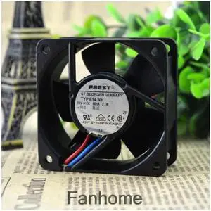 For original authentic ebmpapst TYP 614 NH 24V 2.1W 6CM 2-wire double ball fan