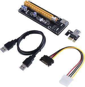 60cm USB3.0 PCI-E Riser Card SATA 15Pin Male to 4Pin Power 1X/16X PCIe Extender Professional Mining Tool for Bitcoin Miner-006 60cm USB3.0 PCI-E Riser Card SATA 15Pin Male to 4Pin Power 1X/16X PCIe Extender Professional Mining Tool for Bitcoin Miner-006