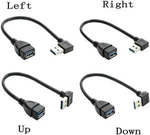 90 Degree USB 3.0 A male to female Adapter Extension Cable Extender Fast Transmission 20cm 90 Degree USB 3.0 A male to female Adapter Extension Cable Extender Fast Transmission 20cm