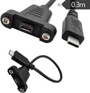 USB3.1 Type C Male To Micro / mini USB 2.0 5Pin female panel mount Data Cable 30cm