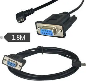 Angled Mini USB 2.0 Male to RS232 DB9 9Pin Female Adapter Extension Cable 6Ft 1.8m