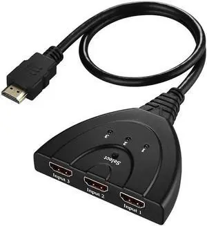 Mini 3 Port HDMI Splitter Adapter Cable 1.4b 4K*2K 1080P Switcher HDMI Switch 3 in 1 out Port Hub for HDTV Xbox PS3 PS4