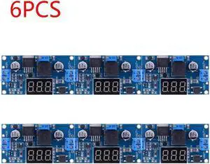 LM2596 DC-DC Step-Down Module Input 25V-40V Output 1.25V-37V Electronic Voltage Stabilizer 3A Buck Converter With Displa(6PCS)