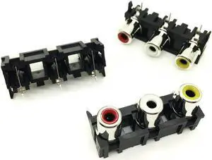 AV Three female RCA jack AV 3 RCA Cinch audio jack 3 hole socket AV3-8.4-15