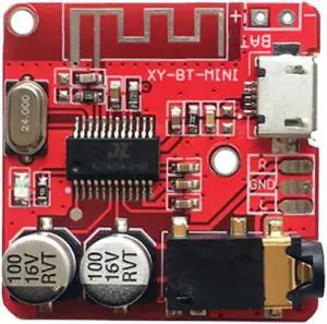 Bluetooth-compatible 5.0 Audio Receiver Board DC 3.7-5V Wireless Stereo Module Car Stereo Music Amplifier Module for DIY(Red)