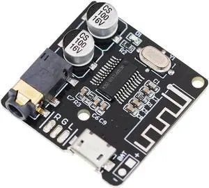 Bluetooth-compatible 5.0 Audio Receiver Board DC 3.7-5V Wireless Stereo Module Car Stereo Music Amplifier Module for DIY(Black)