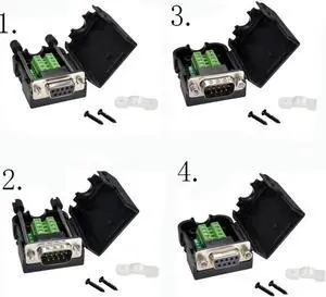 1pcs DB9 serial COM transfer-free solder terminals RS232 female connector D-SUB 9PIN male RS232/rs485/422 connector DIY