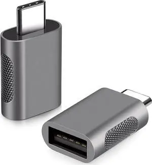 USB C Adapter (2 Pack) High-Speed Data Transfer USB-C to USB 3.0 Female Adapter for MacBook Pro 2020 iPad Pro 2020 Samsung Notebook 9 Dell XPS & More Type C Devices (Space Gray)