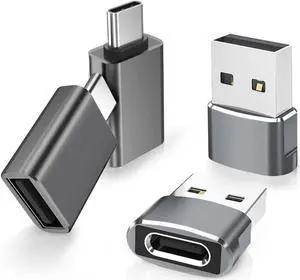 USB Flash Drive Adapter to USB C 4-Pack Type C Flash Drive Adapter Thunderbolt 4 to Type A OTG Converter for Apple iPhone 16 15 Max MacBook Pro/Air Mac iPad Pro Samsung Galaxy S24 PC iWatch 10