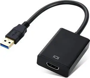 USB to HDMI Adapter USB 3.0/2.0 to HDMI 1080P Video Audio Converter USB Video Adapter USB A to HDMI Adapter Multiple for Desktop PC TV Compatible with Windows XP 7/8/ 8.1/10