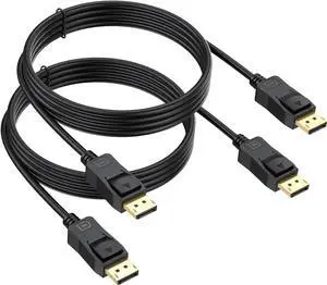 4K DisplayPort Cable 3FT 2-Pack Display Port to Display Port Cable for Monitor DP to DP Male to Male Adapter 4K@60Hz 2K@144Hz 1080P