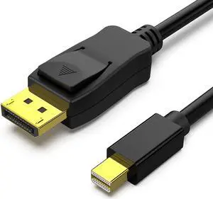 Mini DisplayPort to DisplayPort 6 Feet Cable 4K@60Hz 2K@144Hz Mini DP(Thunderbolt Compatible) to DP Cable (Male to Male) Gold-Plated Cord