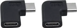 (2-Pack USB C Adapter Right & Left Angled 90 Degree USB-C USB 3.1 Type-C Male to Female Extension Adapter for Laptop & MacBook Tablet & Mobile Phone Surface Pro Lenovo Yoga PC (M/F)