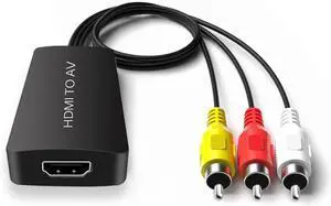 HDMI to AV Converter HDMI to RCA Composite Converter Adapter Support PAL/NTSC Support 1080P Compatible with /Fire Sitck/PS4/Xbox/Spectrum Box/Old Sanyo TV/Old LG TV/Old CRT ect.
