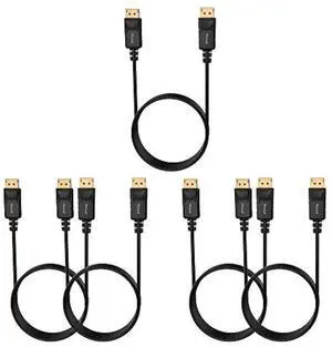 4K DisplayPort to DisplayPort Cable 6 Feet 5 Pack Gold-Plated High Speed Display Port DP Cable 1.2 (4K@60Hz 2K@144Hz) for Computer Desktop Laptop PC Monitor Projector & More