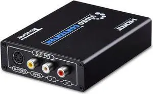 HDMI to Composite 3RCA AV S-Video R/L Audio Video Converter Adapter Upscaler Support 720P/1080P with RCA/S-Video Cable for PC Laptop Xbox PS3 TV STB VHS VCR Camera Blue-Ray DVD