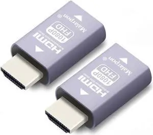Malarpon Hdmi Edid Emulator Passthrough 3rd Generrtion Aluminum fit Headlesskeep The EDID of The Monitor Active Switches and Extenders 1920x1080@59Hz 2P