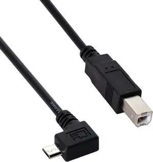 Micro USB to Printer Cable,Micro USB OTG 90 Degree Left Angled to USB Type B Printer Scanner Hard Disk Cable 60cm