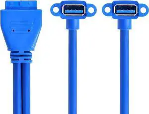 USB 3.0 Type A 2 Female UP Angled to Motherboard 20Pin Male Cable for Front Panel 50cm USB 3.0 Type A 2 Female UP Angled to Motherboard 20Pin Male Cable for Front Panel 50cm