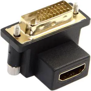 CYDZ 90 Degree Down Angled DVI Male to HDMI-compatible Female Adapter for Computer & HDTV & Graphics Card