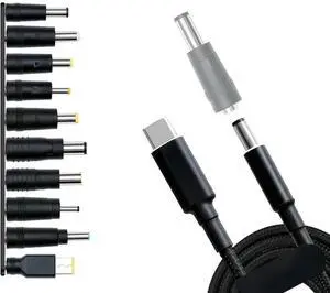 FOR USB C to DC Adapters 10PCS Power Plug Kit, Uni l Supply 100W PD Power Cable & 5.5x2.1mm Round Barrel Jack for
