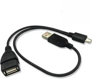 FOR 2-in-1 Micro USB to USB OTG Adapter (OTG Cable + TV's USB Power Cable) - 2 Pack