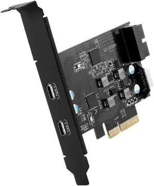 Efficient PCIE Expansion Card 10Gbps - 2 Port Type-C USB3.2 with Built-in Type-E and External USB3.0 19pin Efficient PCIE Expansion Card 10Gbps - 2 Port Type-C USB3.2 with Built-in Type-E and External USB3.0 19pin