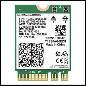 AX210NGW Card, Wi-Fi 6E 11AX Wireless Module Expand To 6GHz MU-MIMO Tri-Band Internal Network Adapter+Bluetooth 5.2