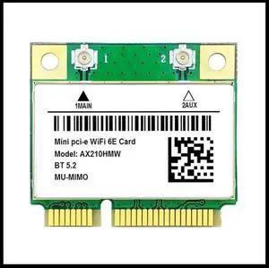 AX210HMW Card 6E Mini PCI-E AX210 802.11Ax/Ac 2.4G/5G//6G BT5.2 Wireless Adapter for Laptop