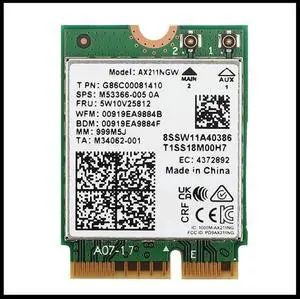 AX211NGW 6E M.2 Key E CNVio2 Dual Band 2.4Ghz/5Ghz Wireless Network Card 802.11Ac Bluetooth 5.2 Adapter